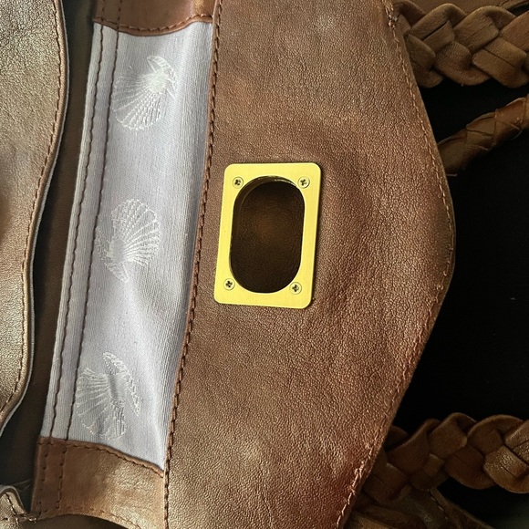 Modalu London Brown Leather Shoulder Bag with Braided Detail - Picture 10 of 15